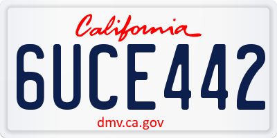 CA license plate 6UCE442