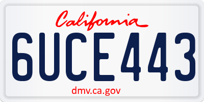CA license plate 6UCE443