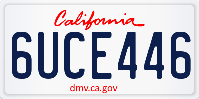 CA license plate 6UCE446