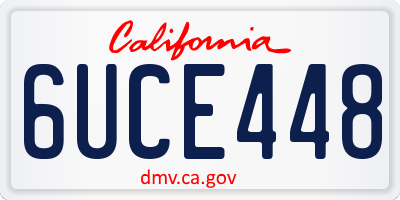CA license plate 6UCE448