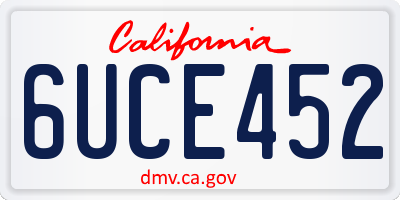 CA license plate 6UCE452