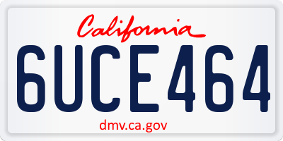 CA license plate 6UCE464