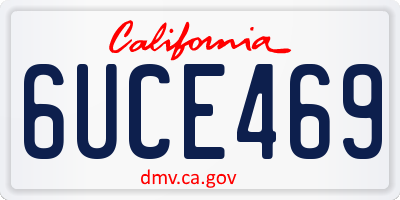 CA license plate 6UCE469