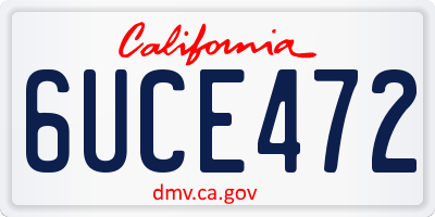CA license plate 6UCE472