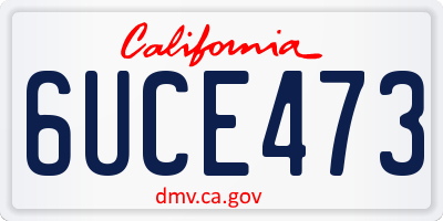 CA license plate 6UCE473
