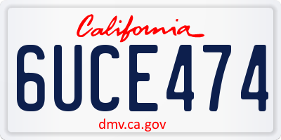 CA license plate 6UCE474