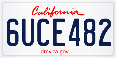 CA license plate 6UCE482