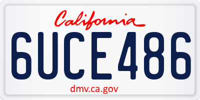CA license plate 6UCE486