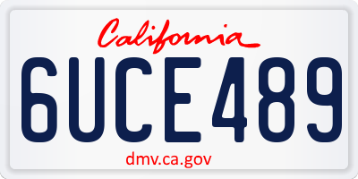 CA license plate 6UCE489