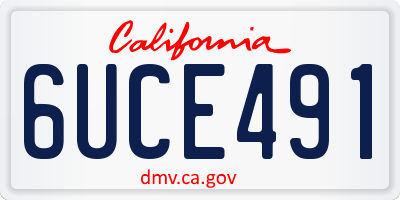 CA license plate 6UCE491