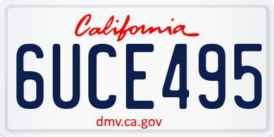 CA license plate 6UCE495