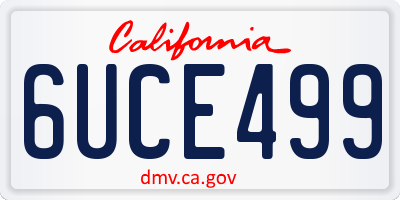 CA license plate 6UCE499