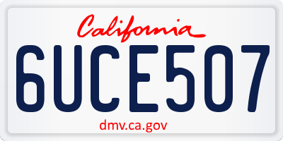 CA license plate 6UCE507