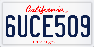 CA license plate 6UCE509