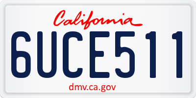 CA license plate 6UCE511