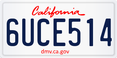 CA license plate 6UCE514