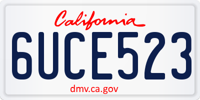CA license plate 6UCE523