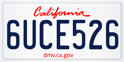 CA license plate 6UCE526