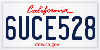 CA license plate 6UCE528