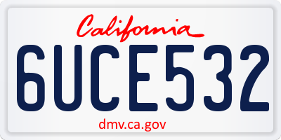 CA license plate 6UCE532