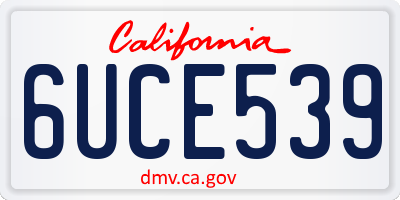 CA license plate 6UCE539