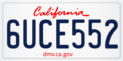 CA license plate 6UCE552
