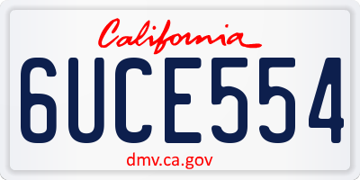 CA license plate 6UCE554
