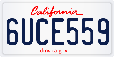CA license plate 6UCE559