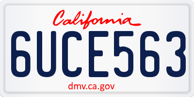 CA license plate 6UCE563