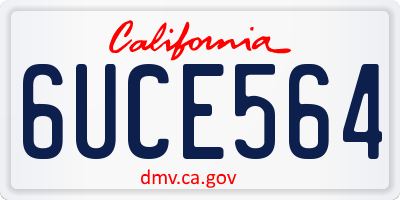 CA license plate 6UCE564