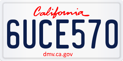 CA license plate 6UCE570