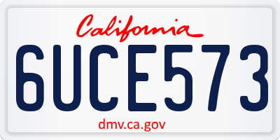 CA license plate 6UCE573