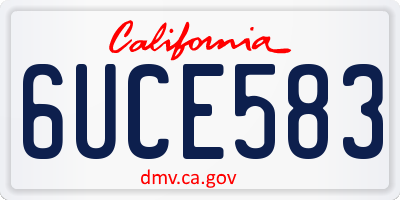 CA license plate 6UCE583