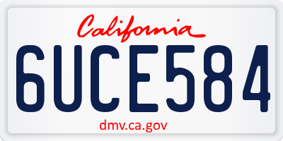 CA license plate 6UCE584