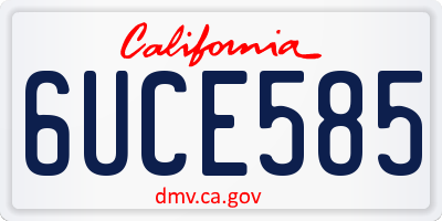CA license plate 6UCE585