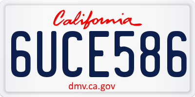 CA license plate 6UCE586