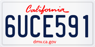 CA license plate 6UCE591