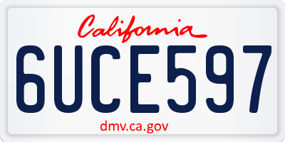 CA license plate 6UCE597