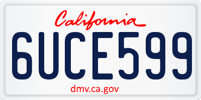 CA license plate 6UCE599