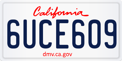 CA license plate 6UCE609