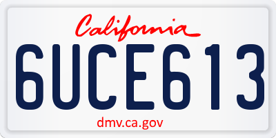 CA license plate 6UCE613