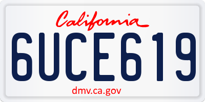 CA license plate 6UCE619