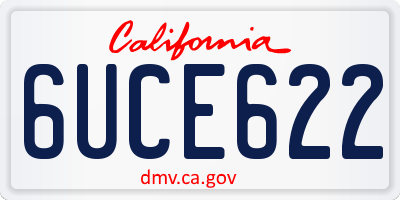 CA license plate 6UCE622
