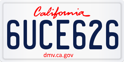 CA license plate 6UCE626