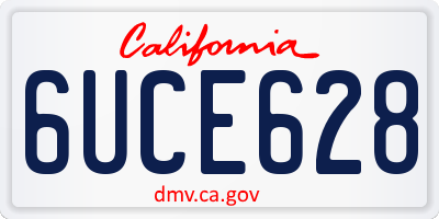 CA license plate 6UCE628