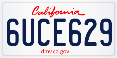 CA license plate 6UCE629