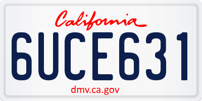CA license plate 6UCE631