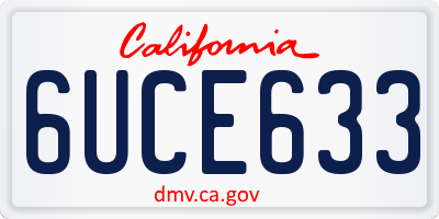 CA license plate 6UCE633