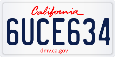 CA license plate 6UCE634