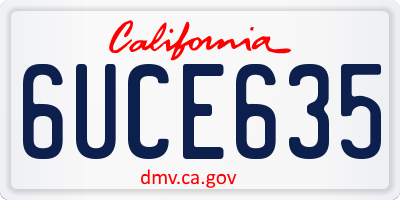 CA license plate 6UCE635